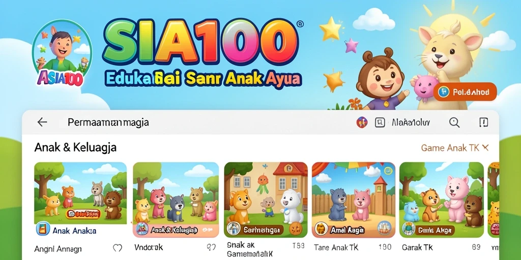 Antarmuka menarik dari aplikasi Game Anak TK ASIA100.