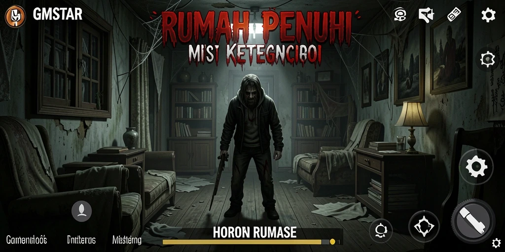Antarmuka menyeramkan GMSTAR yang penuh ketegangan dan misteri.