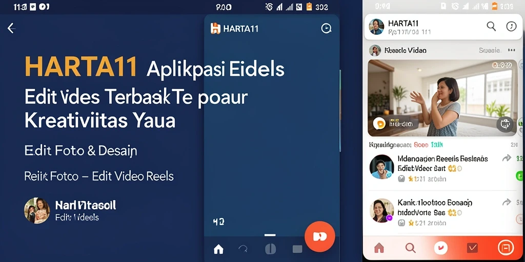 Antarmuka HARTA11 yang modern dan fungsional untuk Edit Video Reels.